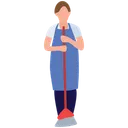 Free Mopping Girl Housekeeping House Cleaning Icon