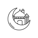 Free Mosque and Crescent Moon  Icon