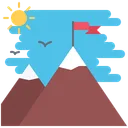 Free Mountain Flag Success Icon