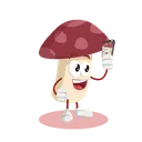 Free Mushroom Red Logo Mascot With Selfie Pose Icon
