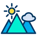 Free Berg Wolke Sonne Symbol