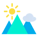 Free Mountain Cloud Sun Icon