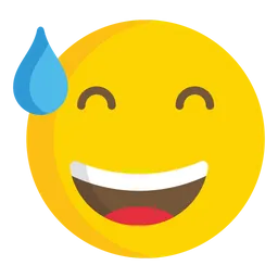 Free Grinning Face With Sweat Emoji Icon