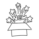 Free White Line New Product Illustration New Product Product Icône