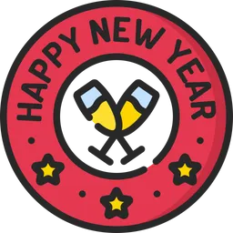 Free Newyear badge  Icon