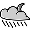 Free Cloud Moon Rainy Icon