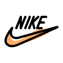 orange nike logo png