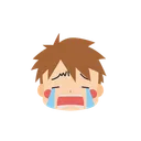 Free Chico Emoji Llorando Fuerte Icono