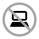 Free No Laptop Warning Prohibition Icon