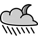 Free Nube Luna Lluvioso Icon