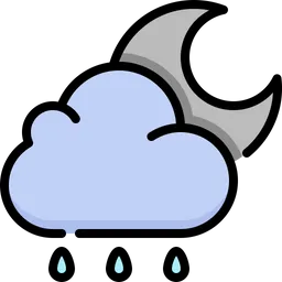 Free Nube lluvia luna  Icono