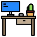 Free Office Desk Computer Icon