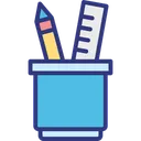 Free Office Supplies Pencil Case Pencil Cup Icon