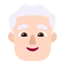 Free White Hair Flat Icon