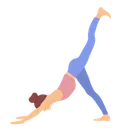 Free One Legged Eka Pada Adho Mukha Svanasana Yoga Icon