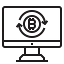 Free Online Exchange Money Bitcoin Cryptocurrency Online Money Exchange Exchange Bitcoin Icon