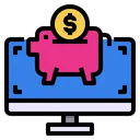 Free Computer Piggy Bank Saving Icon