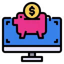Free Computer Piggy Bank Saving Icon
