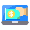 Free Laptop Money Online Icon