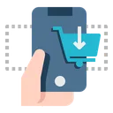 Free Hand Phone Shopping Commerce Icon