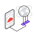 Free Online Storage Digital Storage Global Server Icon