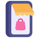 Free Flat Mobile Online Store Icon