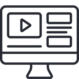 Video stream icon line. Isolated symbol on online education topic