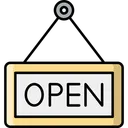 Free Open Sign Board Signpost Icon