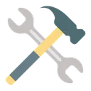 Free Outil De Construction Marteau Et Cle Outil A Main Icon