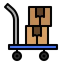 Free Trolley Package Delivery Icon