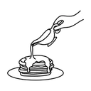 Free White Line Pancake Illustration Pancake Sweet Icon
