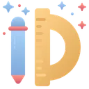 Free Pen And Ruler  Icon