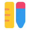 Free Pencil And Ruler  Icon