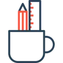 Free Pencil Ruler Mug Icon