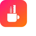 Free Pencil Ruler Mug Icon