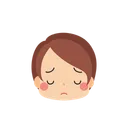 Free Girl Emoji Pensive Icon