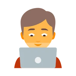 Free Person With Laptop Male  Icon