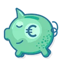 Free Piggy Bank Eur Cartoon Draw Icon