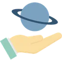Free Astronomy Hand Planet Icon