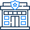 Free Police Station Building Policemen Icon