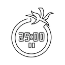 Free White Line Pomodoro Time Illustration Pomodoro Alarm Icon