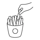 Free White Line Potato Fries Illustration Potato Fries Food Icon