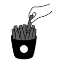 Free Black Monochrome Potato Fries Illustration Potato Fries Food Icon