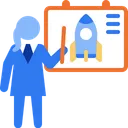 Free Presentation Rocket Launch Icon