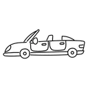 Free White Line Luxury Car Illustration High End Vehicle Prestige Car Icon