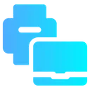 Free Print And Laptop  Icon