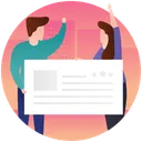 Free Protest Placard Stick Banner Icon