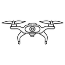 Free White Line Drone Illustration Quadcopter Uav Unmanned Aerial Vehicle Icon