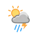 Free Rain Thunder Sun Icon