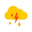 Free Rain With Storm Weather Storm Icon